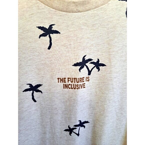Denim & Flower  XL Short Sleeve T-Shirt Palm Trees "The Future is Inclusive" - Picture 5 of 5
